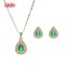 Brass Jewelry Bulk | Retro 18K Gold-plated Teardrop Jewelry Set | Women's Earring and Necklace with Zircon | Daily Wear