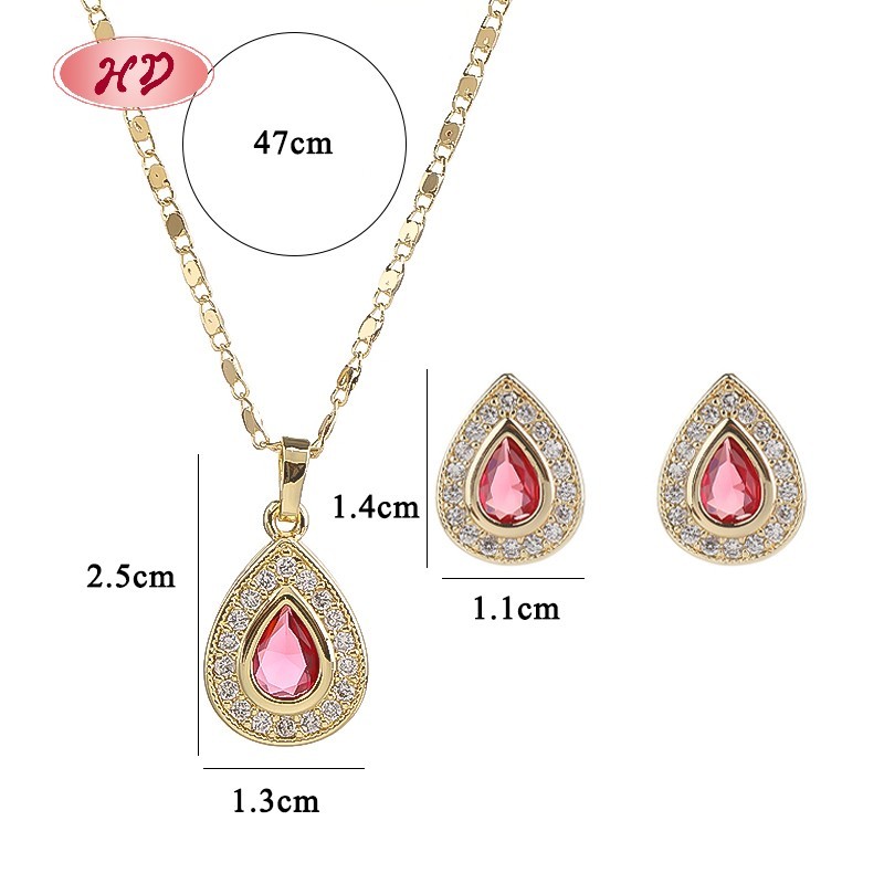 Retro 18K Gold-plated Teardrop Jewelry Set