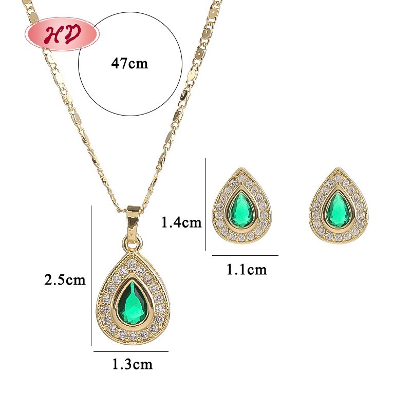 Retro 18K Gold-plated Teardrop Jewelry Set