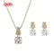 18K Gold Plated Cubic Zircon Jewelry Set | Original Design Earrings Necklace for Women | Party Office & Anniversary