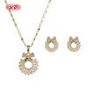 18K Gold Plated Jewelry Set | Bow Design Earrings and Necklace for Casual & Office | Jewelry with Red Black and Colorful