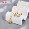 Red Cubic Zirconia Ribbon Earrings Necklace | 18K Gold Plated Trendy Jewelry for Women | Valentine's Day & Birthday Gift