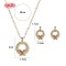 Red Cubic Zirconia Ribbon Earrings Necklace | 18K Gold Plated Trendy Jewelry for Women | Valentine's Day & Birthday Gift