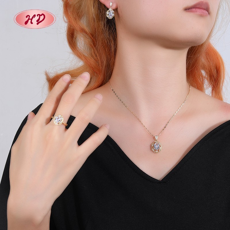 18K Gold Plated Colorful Cubic Zirconia Jewelry Set