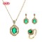 18K Gold Plated Colorful Cubic Zirconia Jewelry Set | Classic Earrings Necklace and Ring for Women | Gift and Office