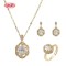 18K Gold Plated Colorful Cubic Zirconia Jewelry Set | Classic Earrings Necklace and Ring for Women | Gift and Office