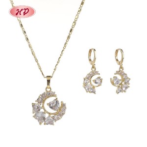 Hengdian Jewelry 18K Gold Plated Jewelry Set | Red White Colorful Style for Women | Moom Design for Gift and Casual Wear