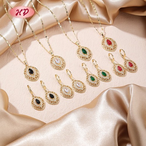 Minimalist 18K Gold Plated Teardrop Earrings Necklace | Women's Jewelry Set with Brass | Daily Accessory & Mother's Day