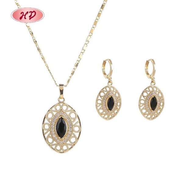 Conjuntos de joyas de cobre y circonita de oro de 18 quilates | Para aniversarios | Románticos  Pendientes y collar