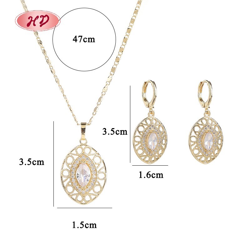 Minimalist 18K Gold Plated Teardrop Earrings Necklace