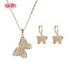 18K Gold Plated Copper Alloy Cz Cute Butterfly Jewelry Sets | Women's Wholesale Moq 6 Pieces | Daily Wear Birthday Gifts