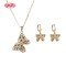 18K Gold Coated Copper Alloy Cz Fashion Butterfly Jewelry Sets | Fashion Women Commuting Dating Earring and Necklace