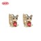 18K Gold Plated Cat Huggie Earrings | Brass Earring with Zirconia for Women | Cute Earrings for Daily Wear and Gift