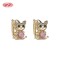 18K Gold Plated Cat Huggie Earrings | Brass Earring with Zirconia for Women | Cute Earrings for Daily Wear and Gift