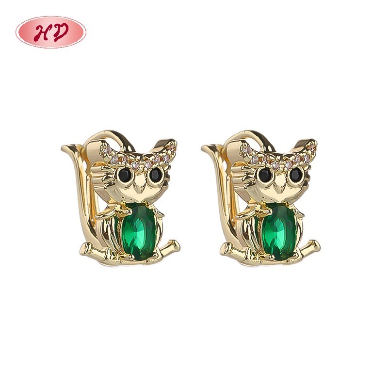 18K Gold Plated Cat Huggie Earrings