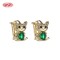 18K Gold Plated Cat Huggie Earrings | Brass Earring with Zirconia for Women | Cute Earrings for Daily Wear and Gift