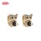 18K Gold Plated Cat Huggie Earrings | Brass Earring with Zirconia for Women | Cute Earrings for Daily Wear and Gift
