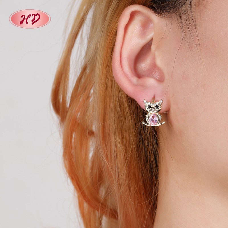 18K Gold Plated Cat Huggie Earrings