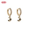 Hengdian Jewelry 18K Gold Plated Star Moon Huggie Earrings | Cubic Zirconia Copper Alloy | Women's Fashion Earrings