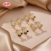 Hengdian Jewelry Classic 18K Gold Plated Cherry Earrings | Cubic Zirconia Copper Alloy | Women's Wedding Earrings