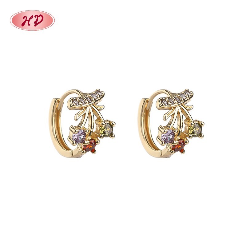 Classic 18K Gold Plated Cherry Earrings