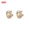 Hengdian Jewelry Classic 18K Gold Plated Cherry Earrings | Cubic Zirconia Copper Alloy | Women's Wedding Earrings