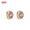 Casual Jewelry 18K Gold Plated Round Earrings | Brass Jewelry with Colorful Zircon | Minimalist for Women Office Wear