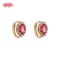 Casual Jewelry 18K Gold Plated Round Earrings | Brass Jewelry with Colorful Zircon | Minimalist for Women Office Wear