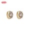 Casual Jewelry 18K Gold Plated Round Earrings | Brass Jewelry with Colorful Zircon | Minimalist for Women Office Wear