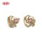 Hengdian Jewelry Original 18K Gold Plated Embossed Elephant Earrings | Cubic Zirconia Retro Style for Anniversary Gifts