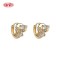 Hengdian Jewelry Original 18K Gold Plated Embossed Elephant Earrings | Cubic Zirconia Retro Style for Anniversary Gifts
