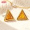 18K Gold Plated Green Zircon Triangle Stud Earrings | Office Commuter Jewelry Wholesale | Women's Earring for Gift Daily