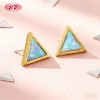 Klassische dreieckige Ohrstecker mit violettem Zirkon | Muttertagsgeschenk | Schmuckgroßhandel für Damen