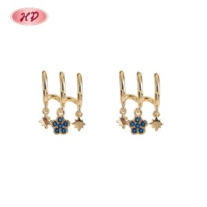 Chic 18K Gold Plated Earrings | Colorful CZ with Flower & Star Charms | Valentine's Day & Mother's Day Gifts by HD