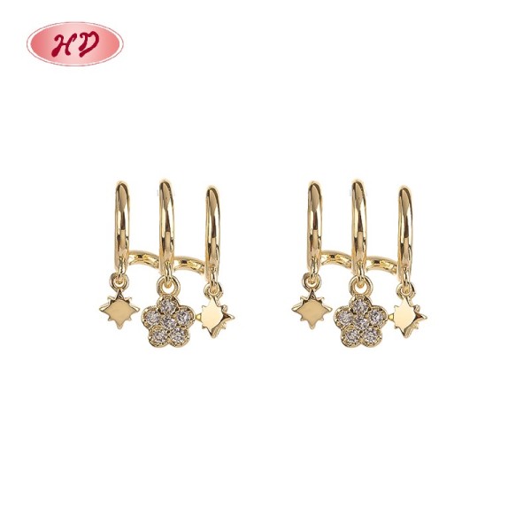 Hengdian Jewelry Classic Earrings | 18K Gold Plated and Copper Alloy | Women's Jewelry for Office and Career in Bulk
