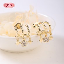 Boucles d'oreilles classiques de bijoux Hengdian | Plaqué or 18K et alliage de cuivre | Bijoux pour bureau et fête