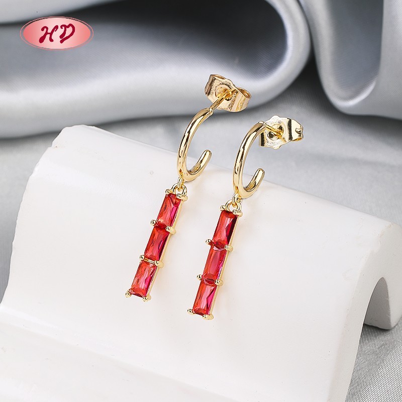 Joyería para mujeres al por mayor | Pendientes geométricos chapados en oro de 18 quilates | Joyería de moda para boda