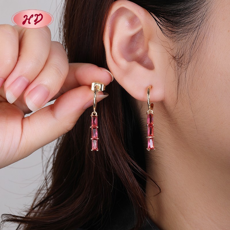 Joyería para mujeres al por mayor | Pendientes geométricos chapados en oro de 18 quilates | Joyería de moda para boda