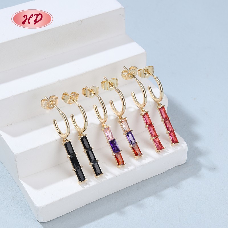 Joyería para mujeres al por mayor | Pendientes geométricos chapados en oro de 18 quilates | Joyería de moda para boda