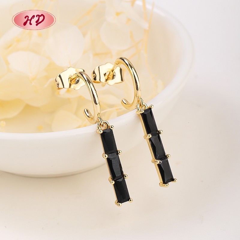 Joyería para mujeres al por mayor | Pendientes geométricos chapados en oro de 18 quilates | Joyería de moda para boda