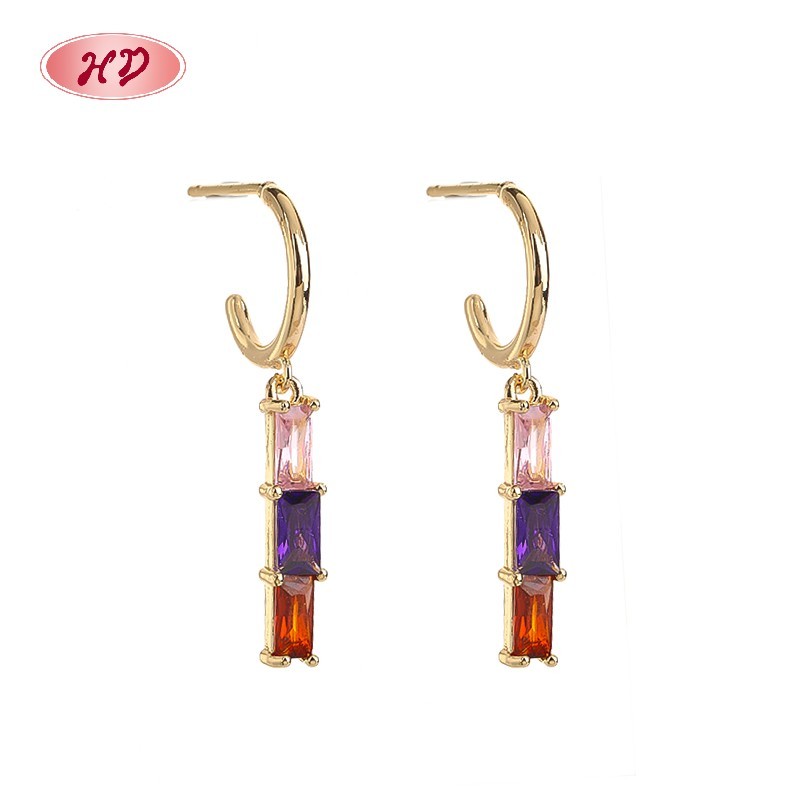 Joyería para mujeres al por mayor | Pendientes geométricos chapados en oro de 18 quilates | Joyería de moda para boda