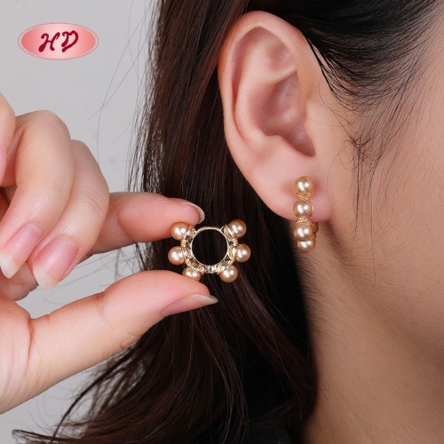 Chic 18K Gold Plated Earrings |   Copper Alloy With Cubic Zirconia | Huggie Earrings for Women | Daily Commute Wear