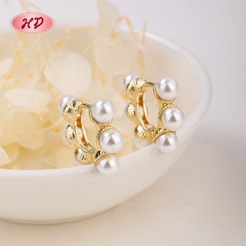 Chic 18K Gold Plated Earrings |   Copper Alloy With Cubic Zirconia | Huggie Earrings for Women | Daily Commute Wear