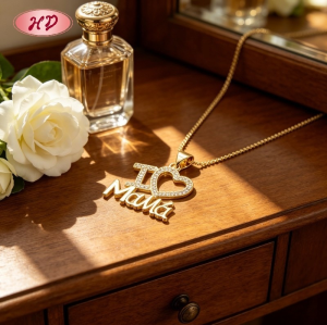 Collar de oro plateado 18K | Aleación de cobre con zirconio | Joyería para el Día de la Madre para mujeres