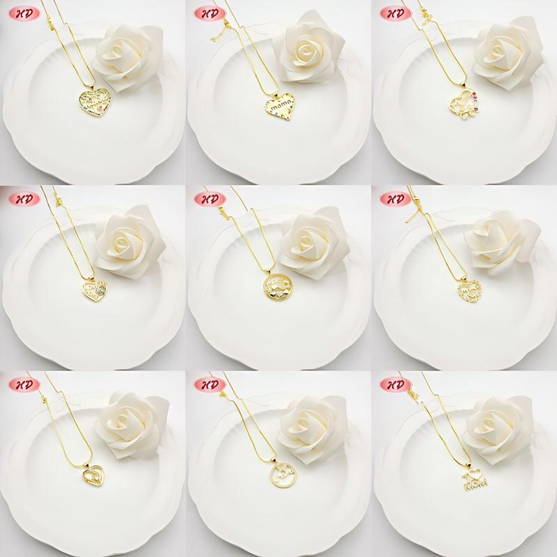 Collar de Mamá con Plata de Oro 18K y Péndulo de Corazón