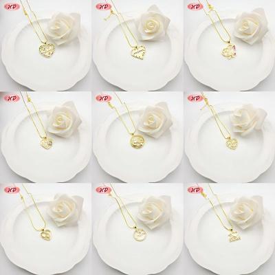 Delicate 18K Gold Plated Mama Necklace with CZ Heart Pendant | Copper Base Wholesale for Anniversary & Birthday Gifts