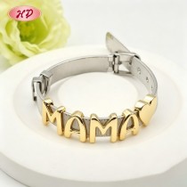 18K Gold Plated Mom Heart Bracelet | Wholesale Jewelry for Mother's Day | Gift Jewelry by Hengdian (HD) Jewelry