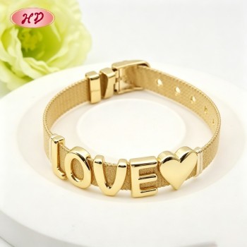 18K Gold Plated Mom Heart Bracelet | Wholesale Jewelry for Mother's Day | Gift Jewelry by Hengdian (HD) Jewelry
