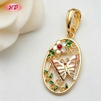 18K Gold Plated Mom Heart Pendant | Multi-color Zircon Accessories for Women | Copper Wholesale Jewelry for Casual Wear