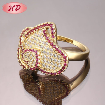 18K Gold Plated Mom Heart Ring | Copper Rings Wholesale for Mother's Day Gift and Wedding | Jewelry for Women and Men